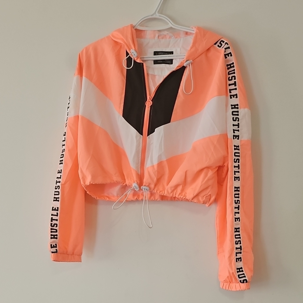 Urban Planet Orange and White Bomber Jacket